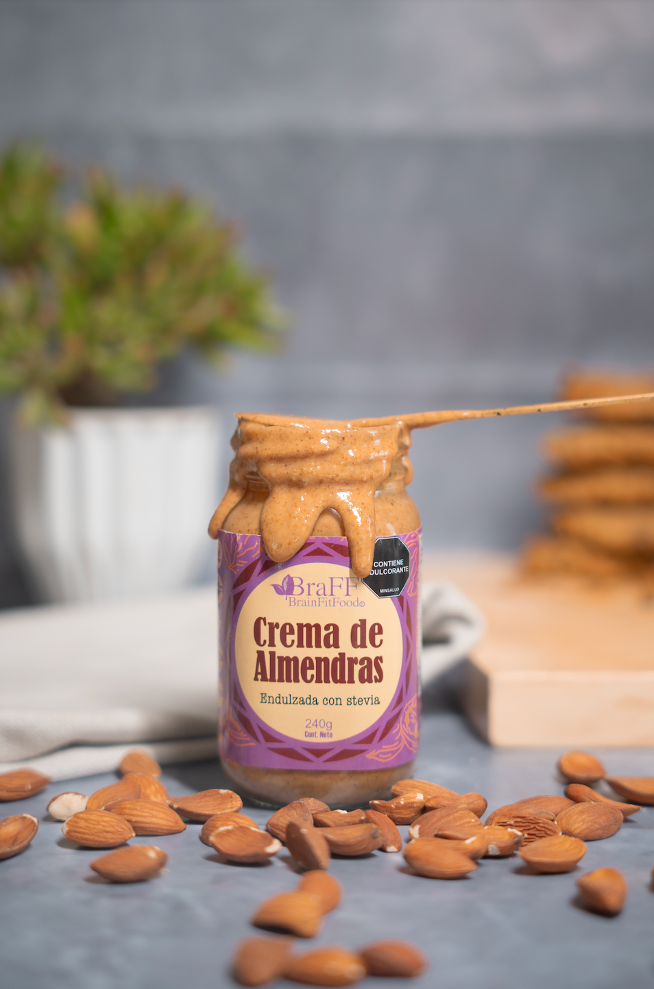 Crema de almendras 240g Endulzada con Stevia